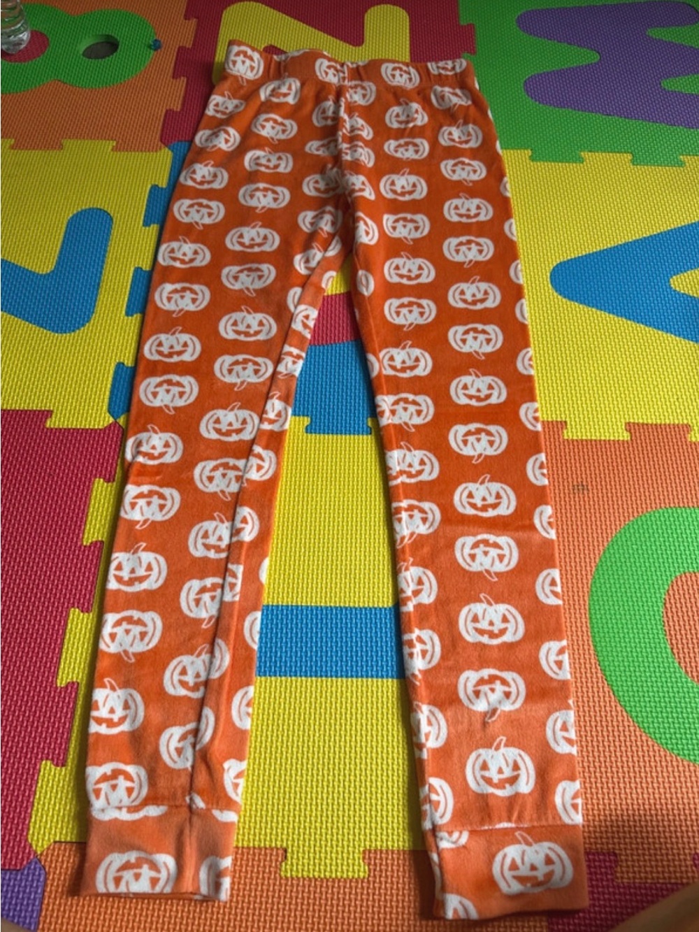 Halloween Kids Orange Pumpkin Print Pajama Pants